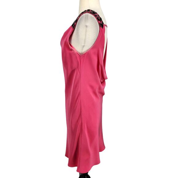 Tibi Silk Drape Front Backless Mini Dress Pink - Picture 4 of 7